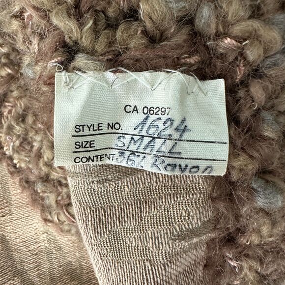 Norma Canada Wool Mohair Vintage Patchwork Chunky Yarn Zip Jacket Small NEW - Picture 7 of 9